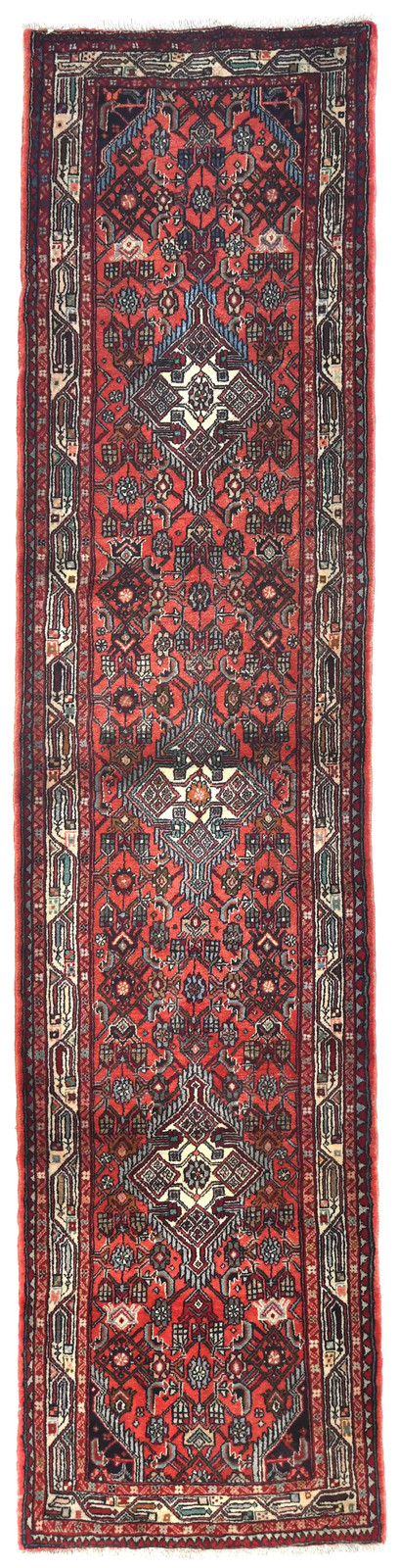 Narrow Vintage Handmade Tribal Floral Oriental Hallway Runner Rug 2’8X10’5 ft