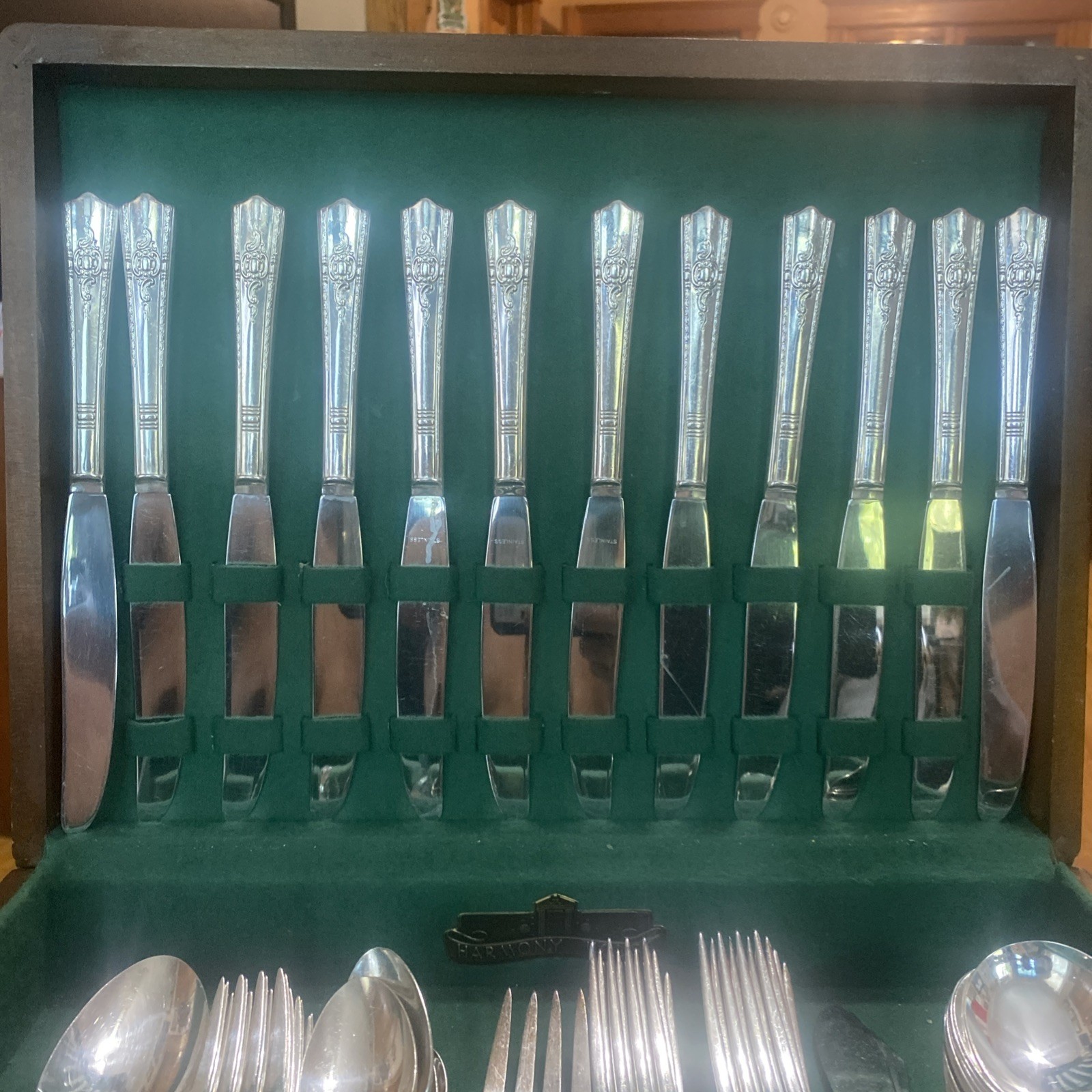 Wallace Silver Harmony House Plate AA+ Bridal Corsage 72 Pc Flatware +case