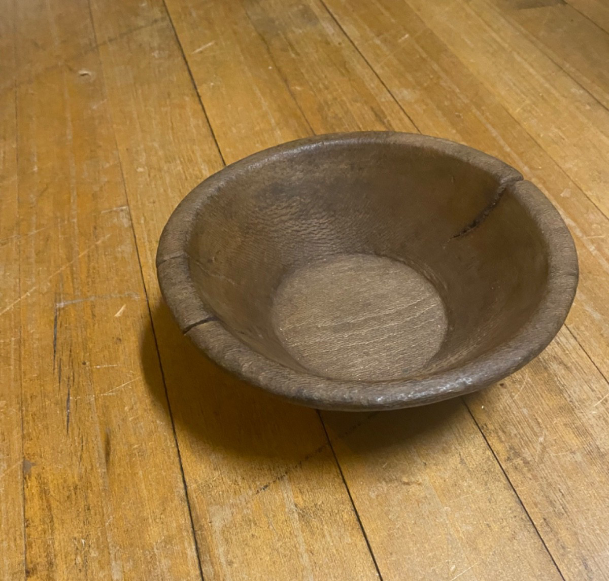 Early Primitive Tiny HardWood Walnut? Bowl ~ One Piece Handcarved ~ PR821