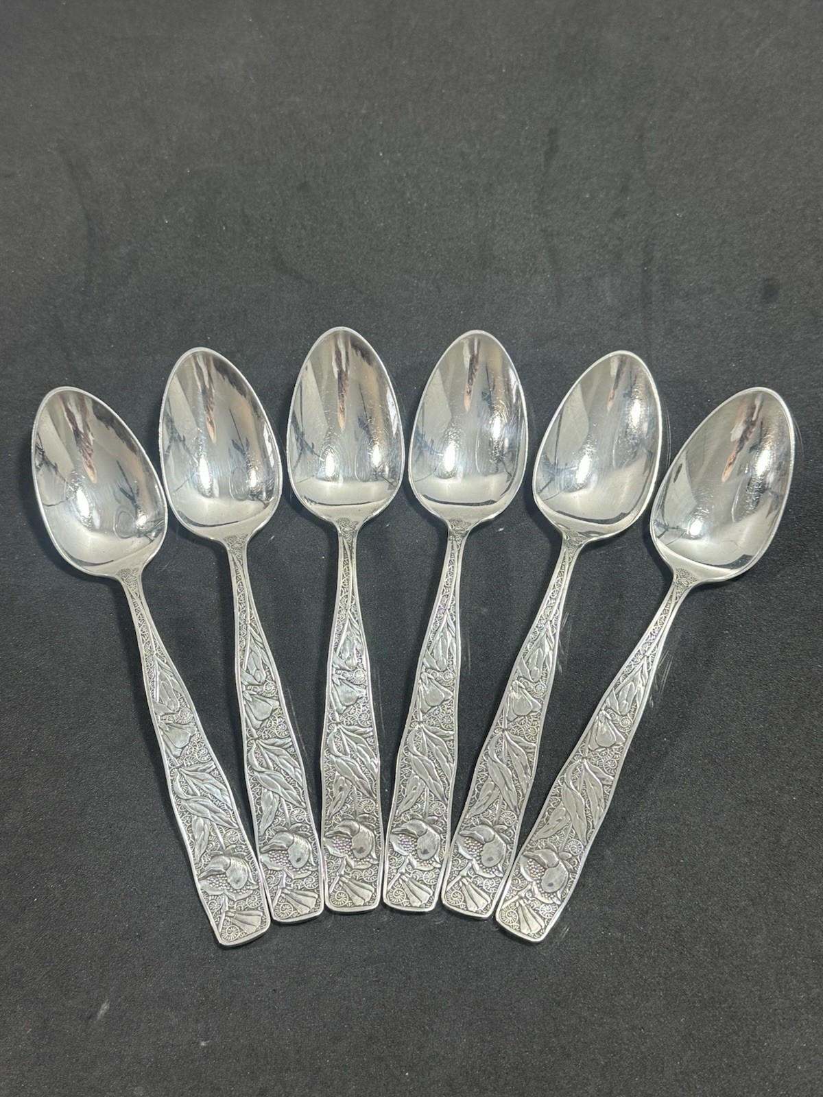 Orchids by Towle Sterling Silver 6 Teaspoons 5.5” 109.4 Grams