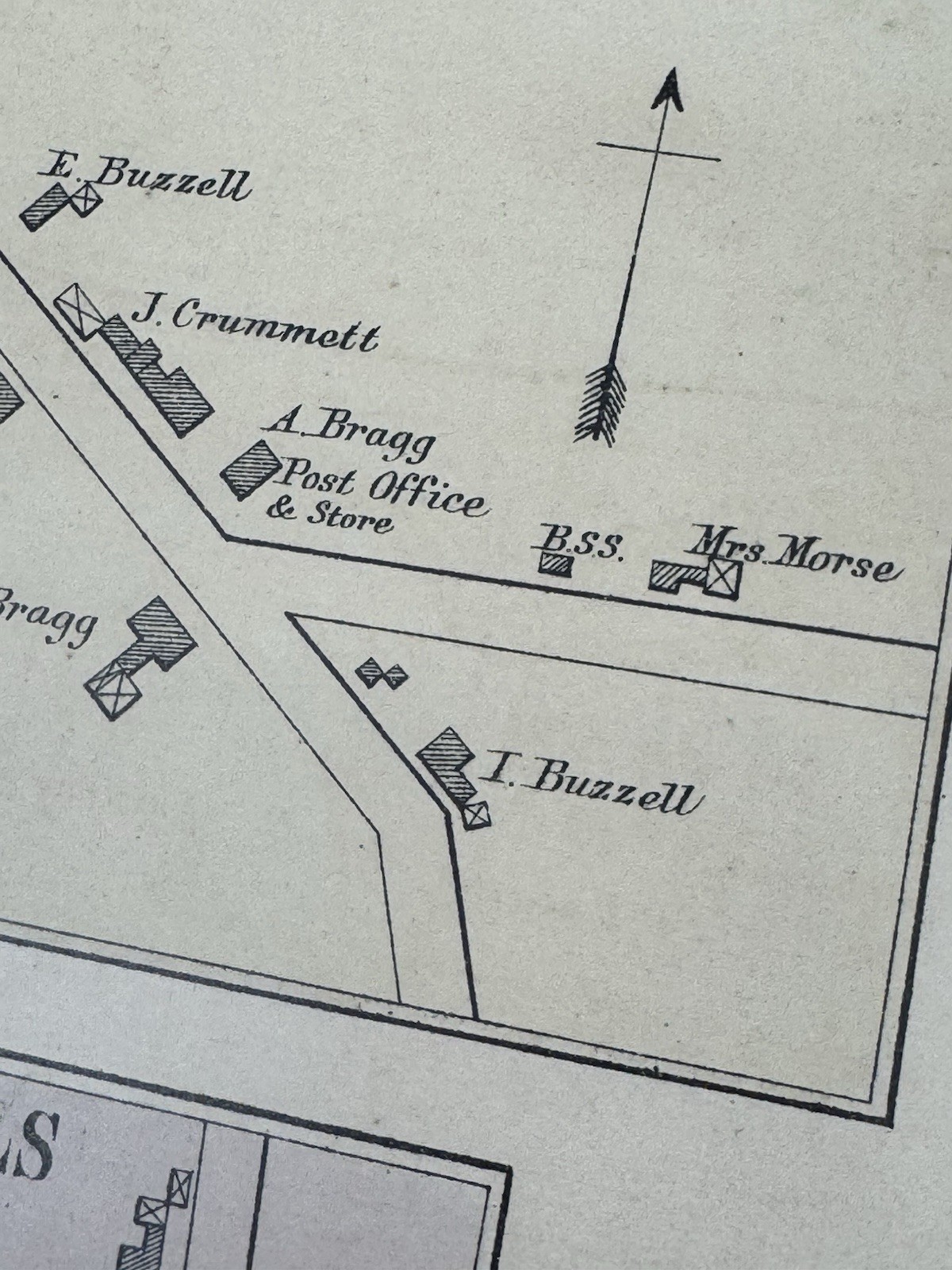 1882 Wellington, E. Dover, S. Dover Maine Map Property Owners Shown 16.5 x 13.75