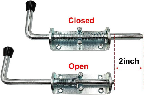 2Pack 8.8 Inch Spring Loaded Latch Pin, Heavy 2 x 8.8″, Silver Zinc steel