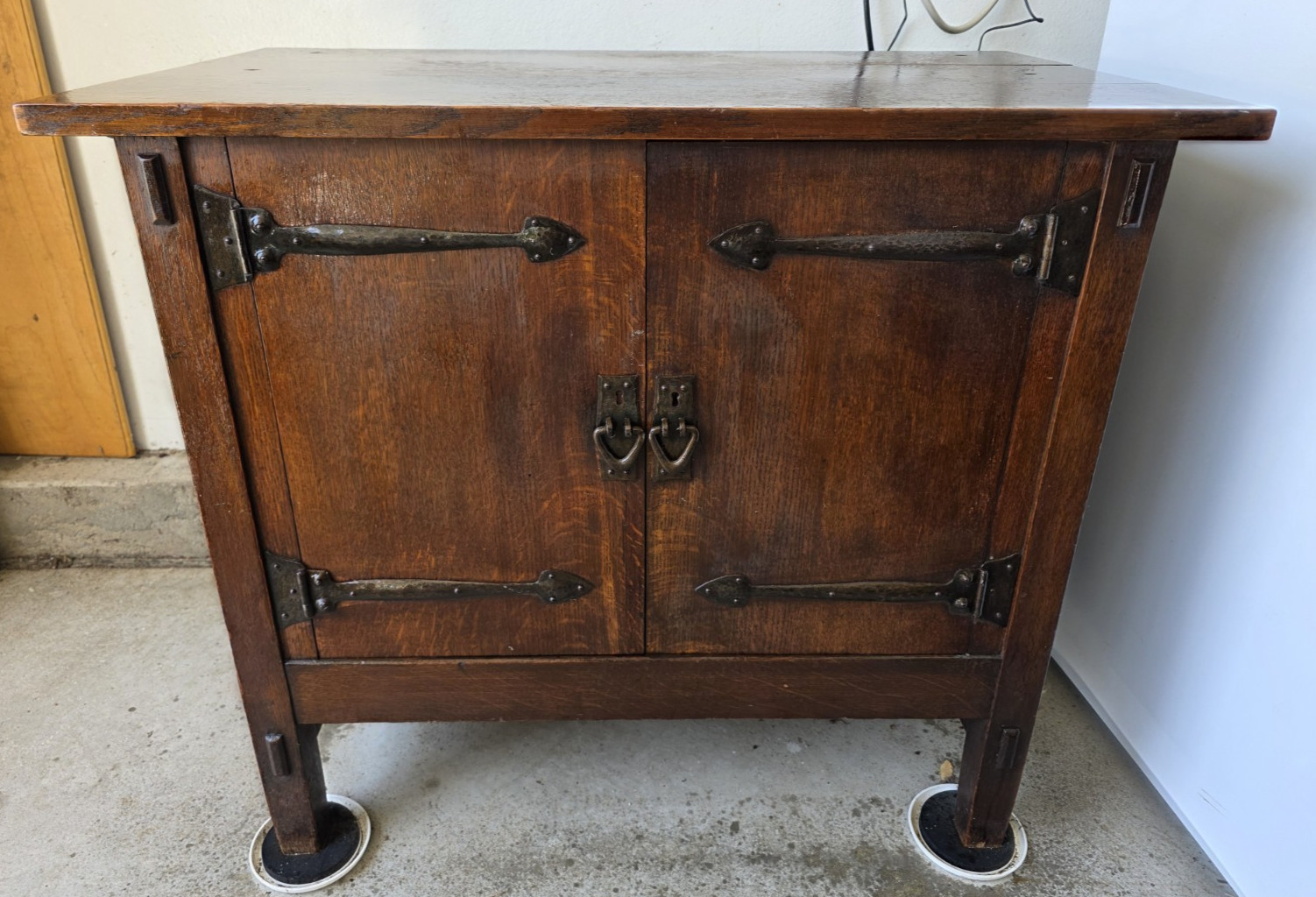 Antique Herring-Hall-Marvin Safe Co in a Custom Oak Cabinet Mission Style