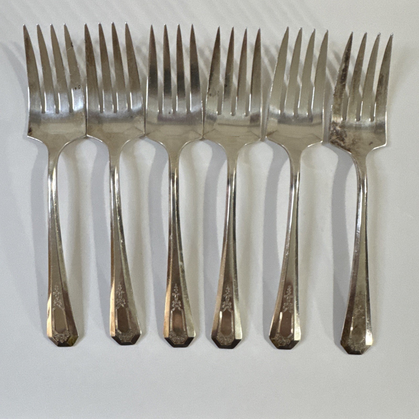 Set Of 6 Salad Forks – International Silver La France Pattern 250687