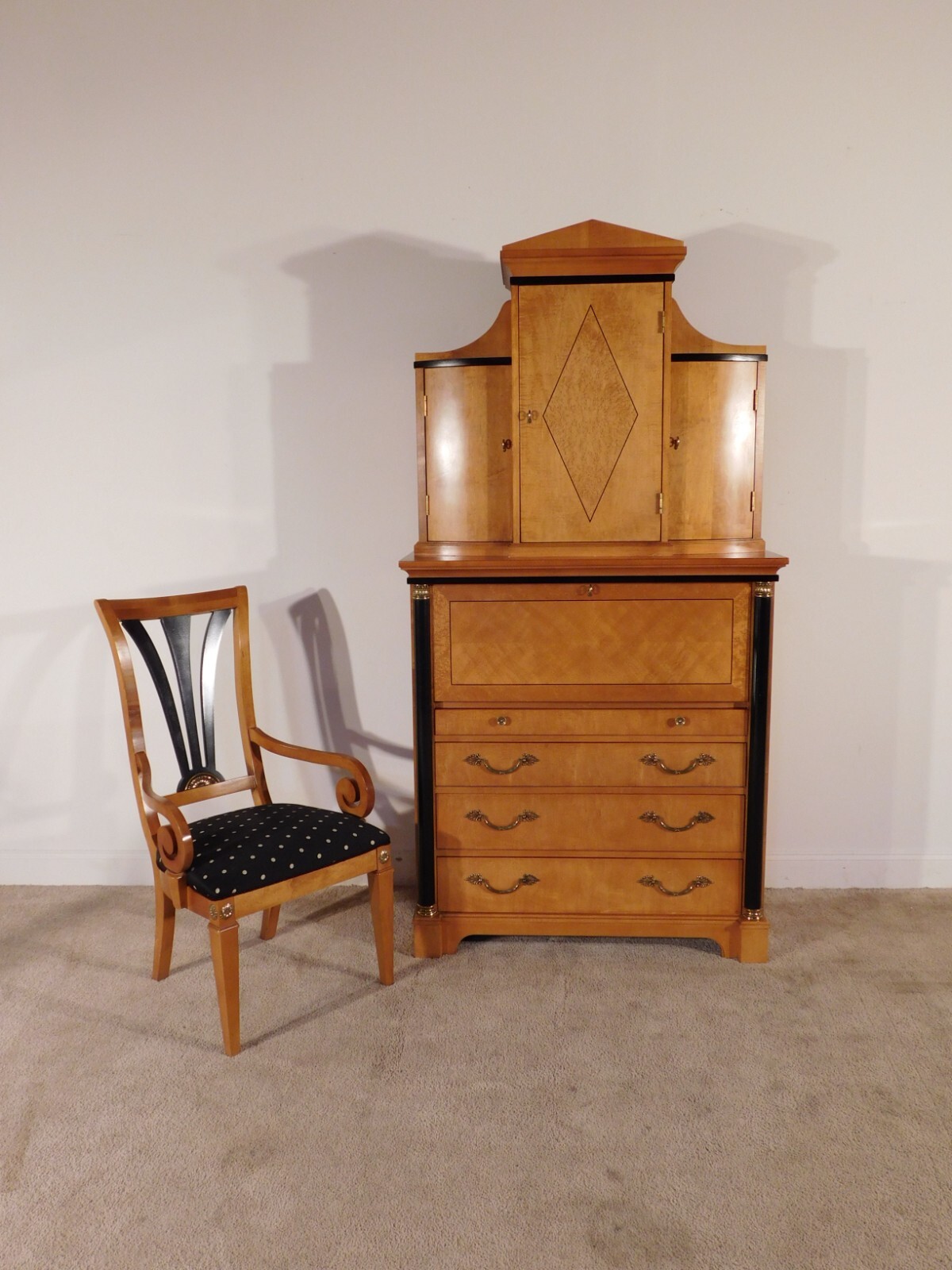 THOMASVILLE Grand Classics Beidermeier Abbatante Secretary Desk & Arm Chair