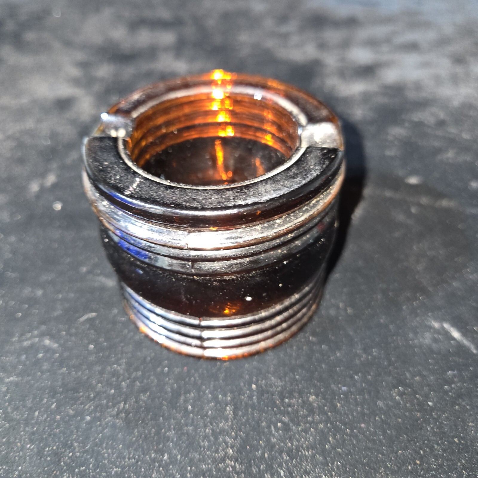 Vintage Corning Glass Works Red Souvenir Fresnel Ship Running Light Lens Ashtray