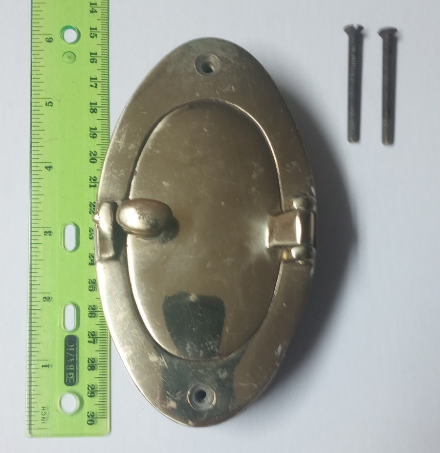 Vintage Art Deco/Nautical Style Brass Speakeasy Door Knocker Peephole Cover
