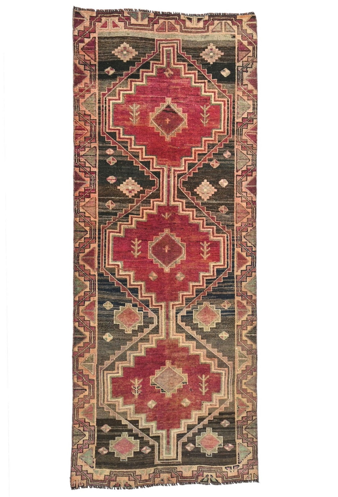 Vintage Distressed Oriental Runner Rug Farmhouse Hallway Kitchen 3’8X8’5 ft