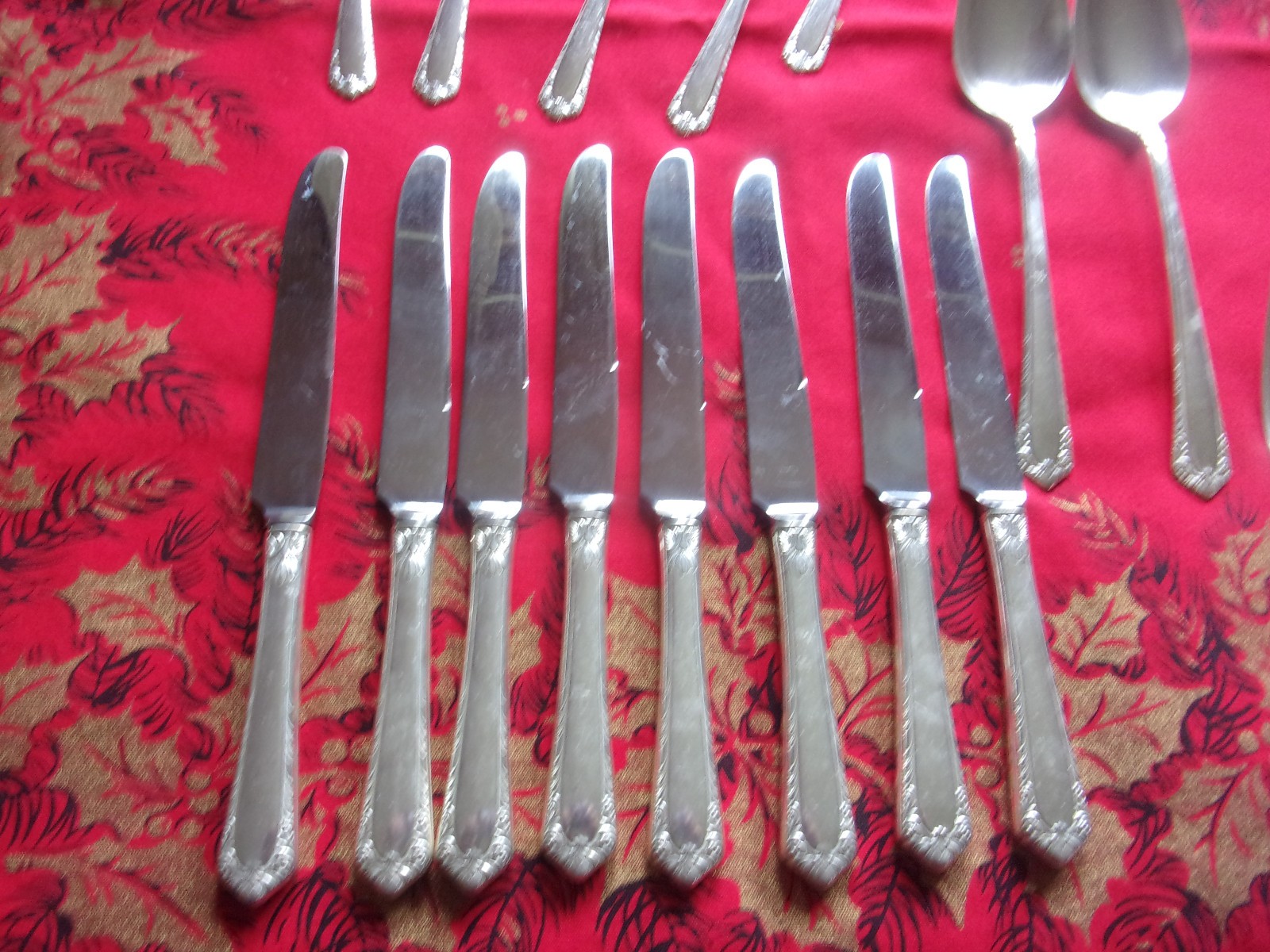 Vintage Silverplate Flatware Set 47 Piece L & CM Co Superfine XXXX FLAIR Mayers