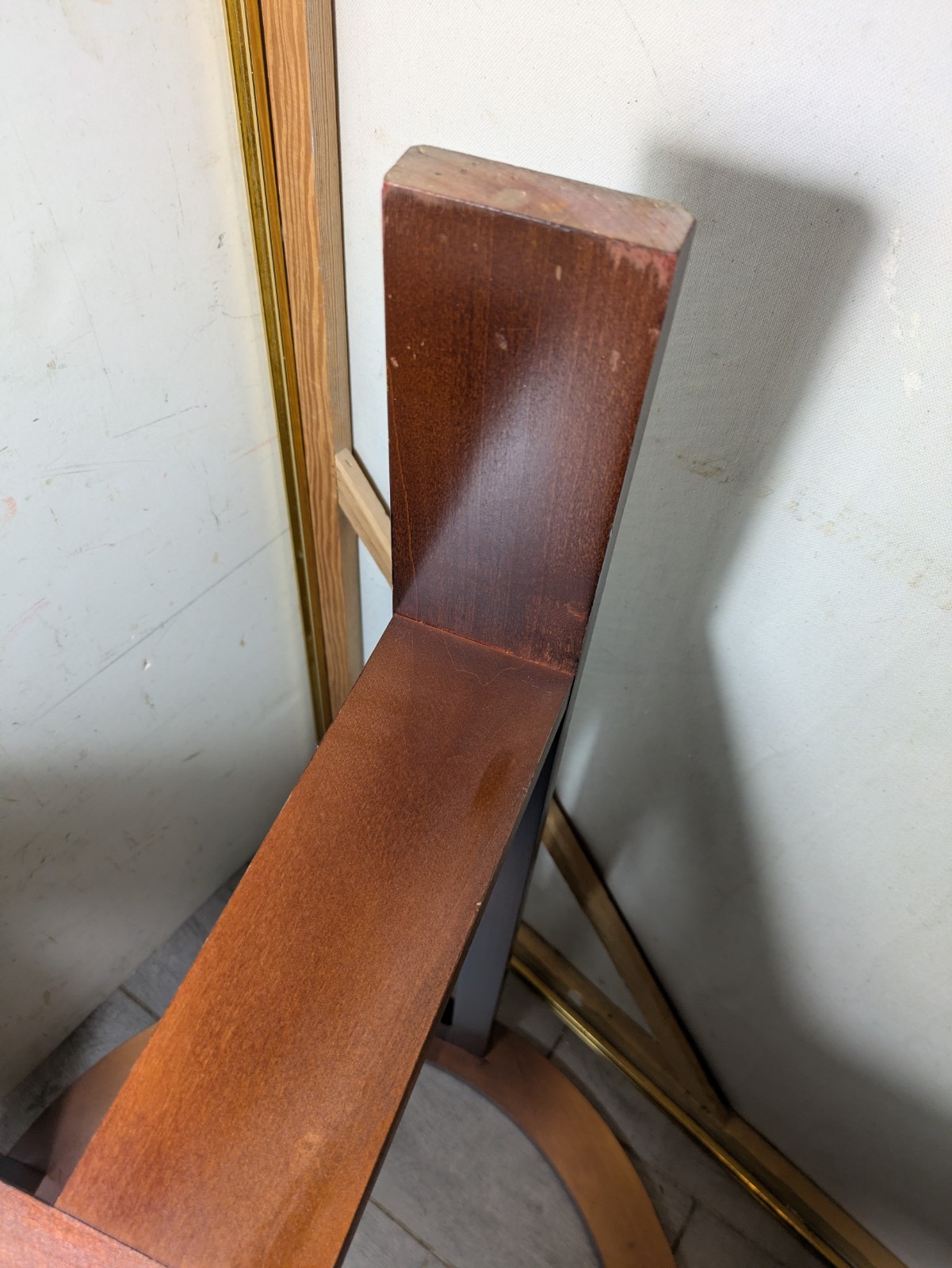 Replogle 16″ World Globe Floor Stand Cherry Wood Mission Base USA Brass 2000s