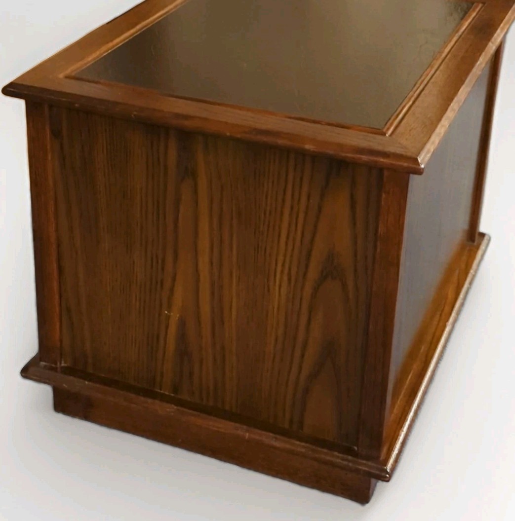 MERSMAN END TABLE With Drawers MID CENTURY Vtg Embossed Plastic Wood Brutalist