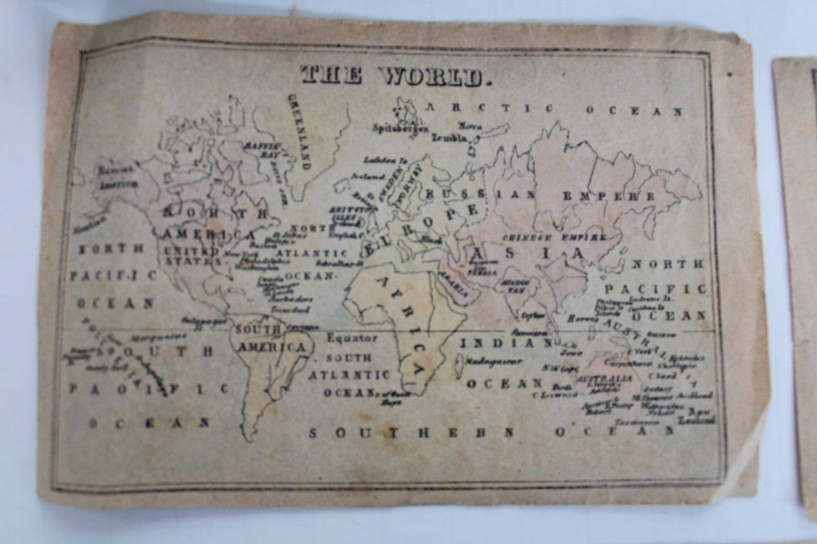 RARE Early / Mid-19th Century Lithograph Geography Map Child’s Toy Blocks w/ Box
