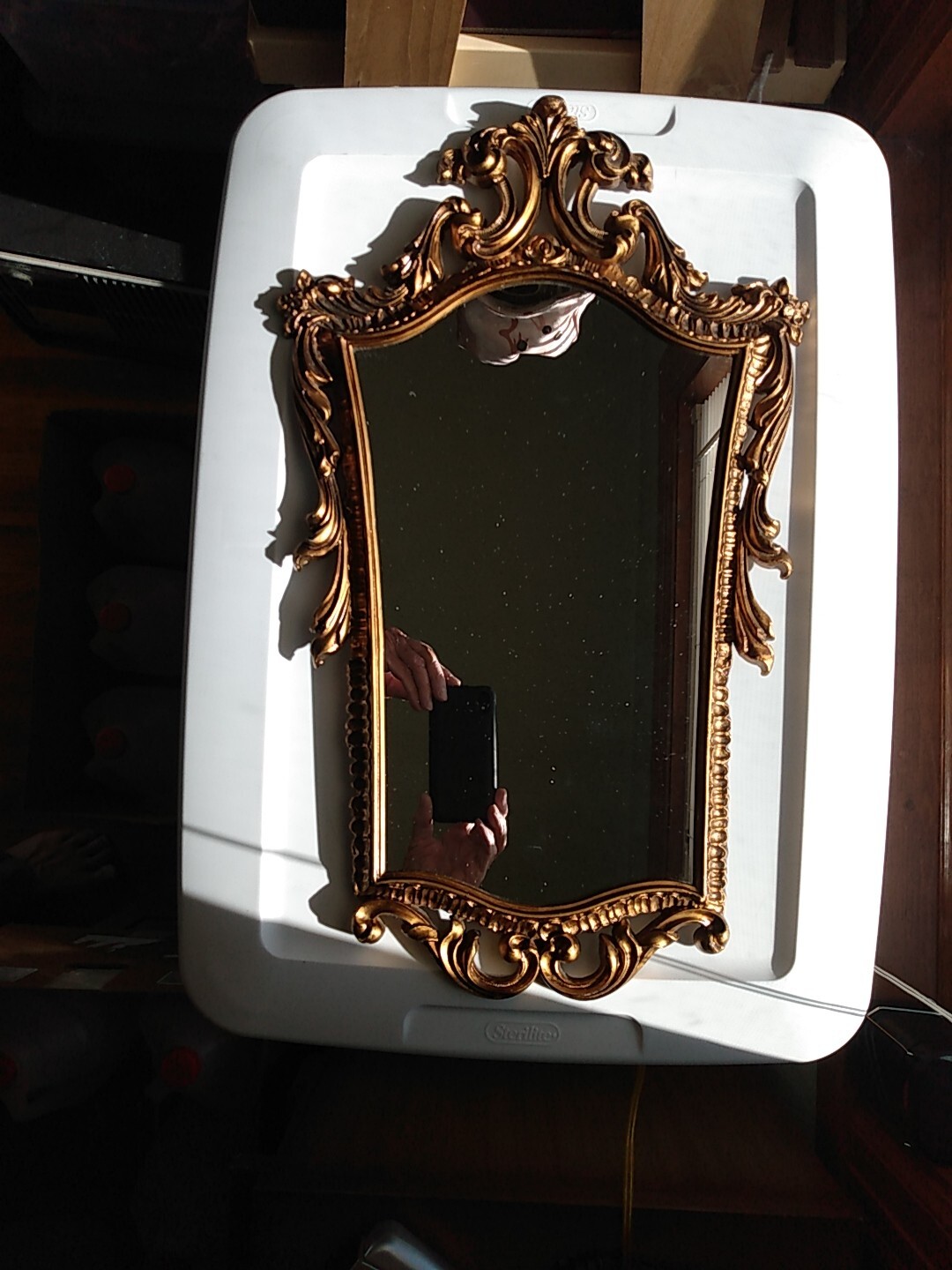 Vintage Wall Mirror, Made In Italy 20.75 / 12.5