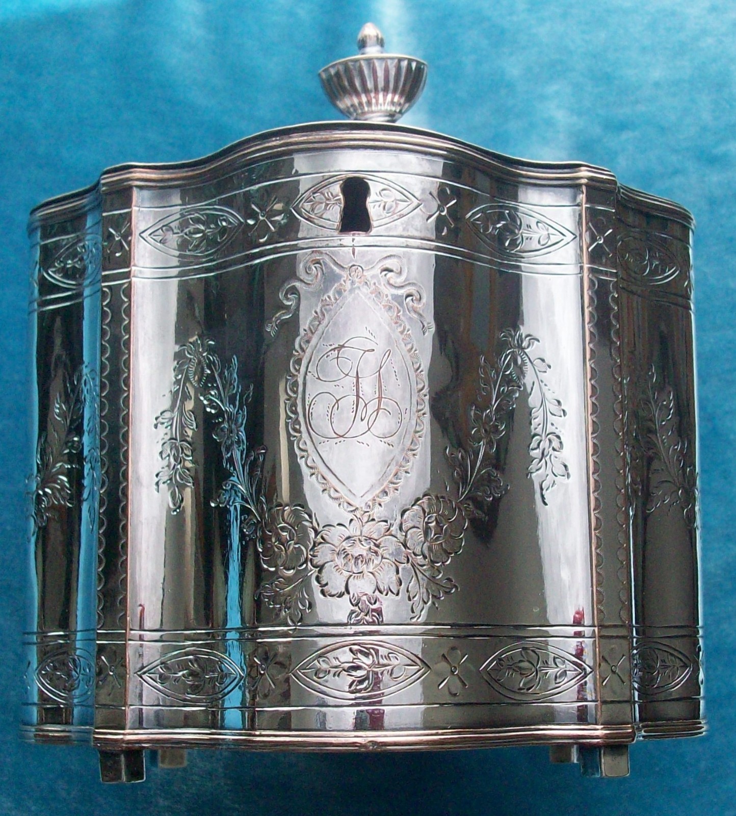 Fine Circa 1795 Antique Neoclassical Fused Plate Tea Caddy, Consular Provenance