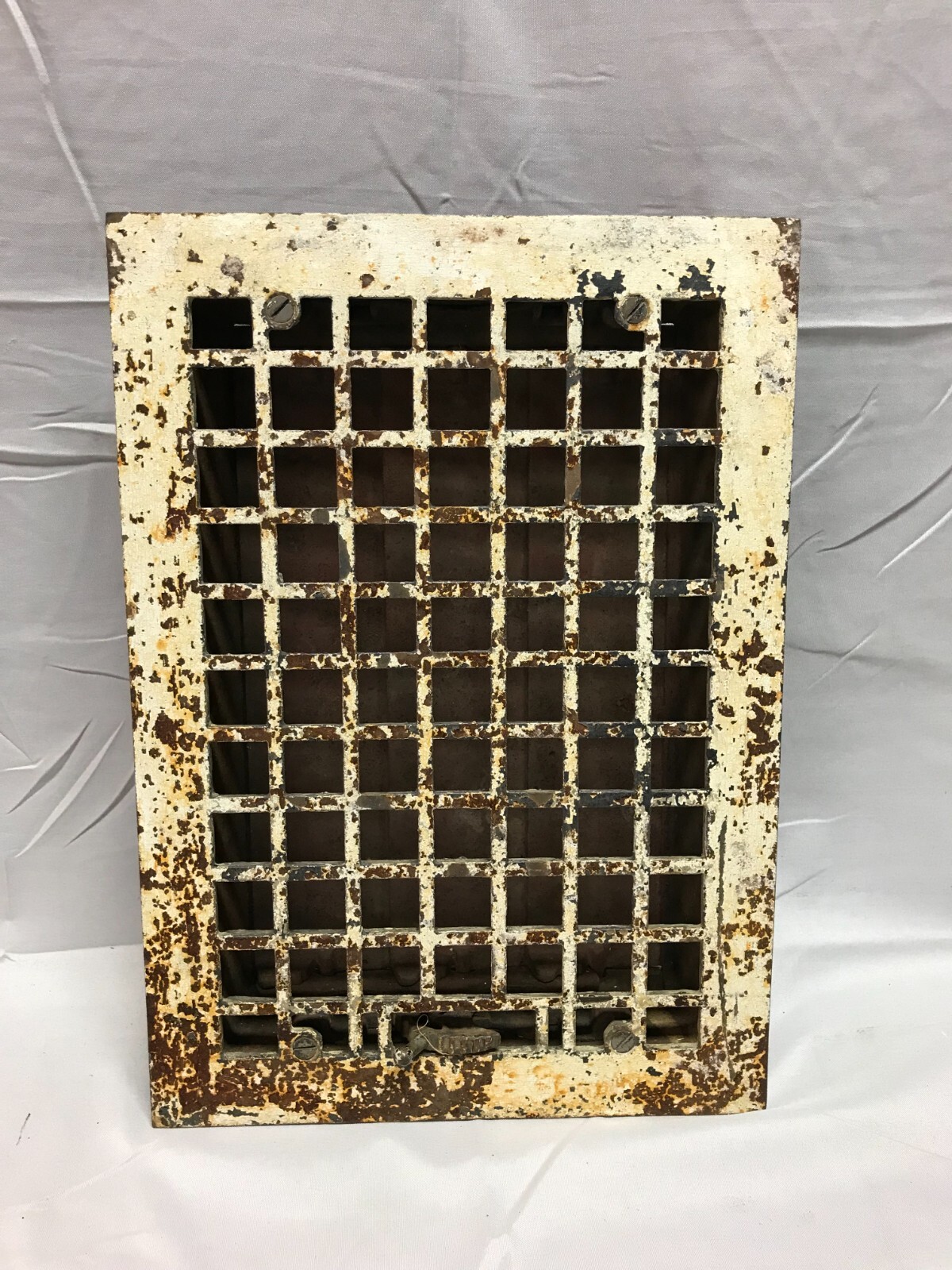 Antique Cast Iron Arts & Crafts Floor Register Heat Grate 8×12 VTG Old 841-23B