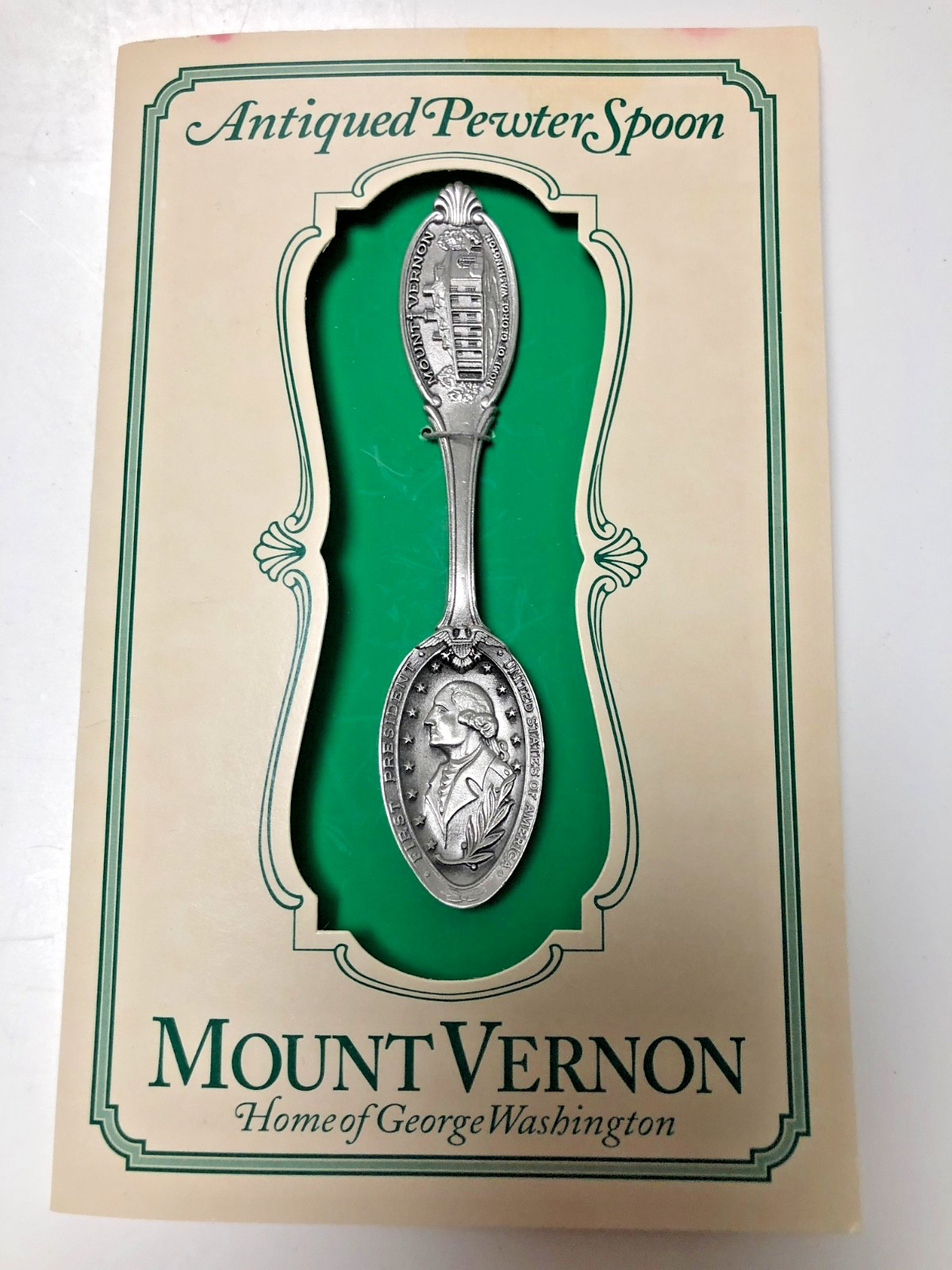 Vintage GEORGE WASHINGTON Mount Vernon Pewter Spoon