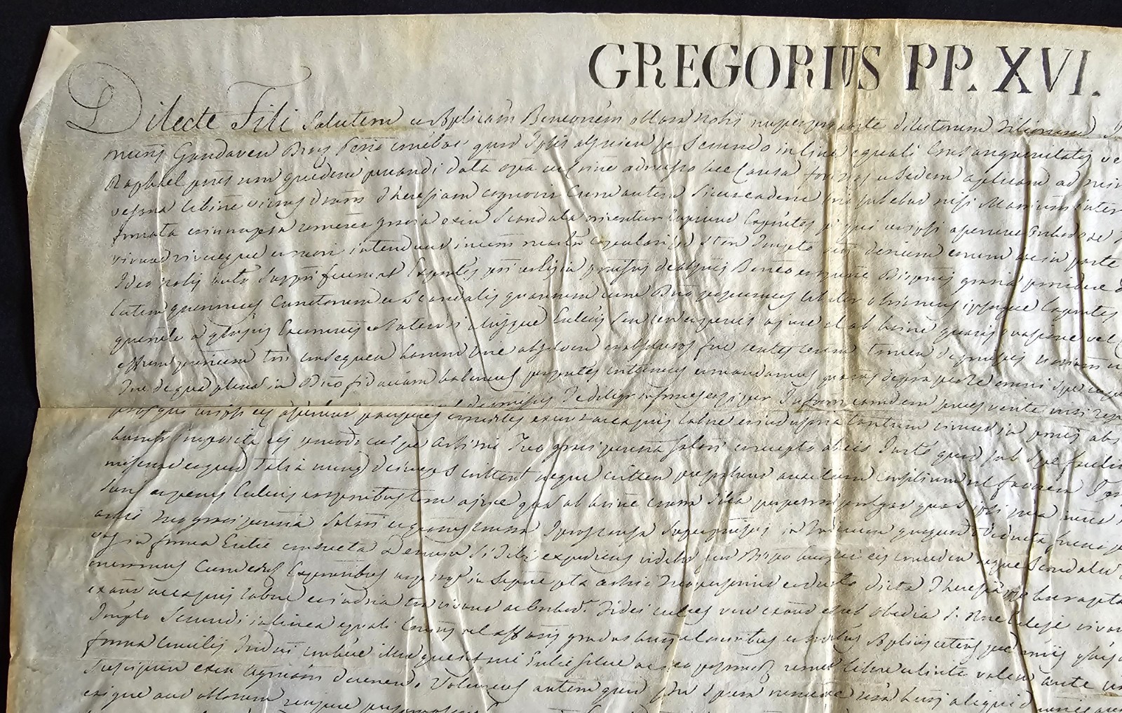 1831 Papal Breve – Gregory XVI — Marriage Dispensation Diocese of Ghent, Belgium