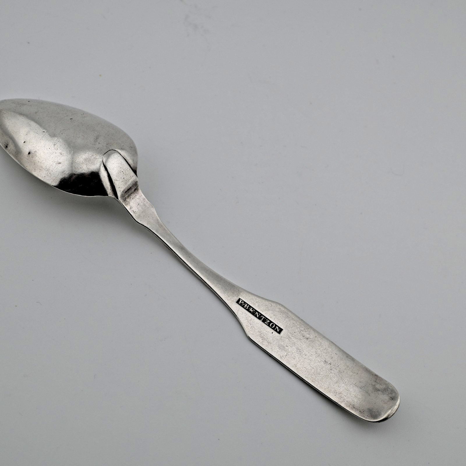 Rare Early Coin Silver Spoon Peter Bentzon African American Silversmith c1800’s