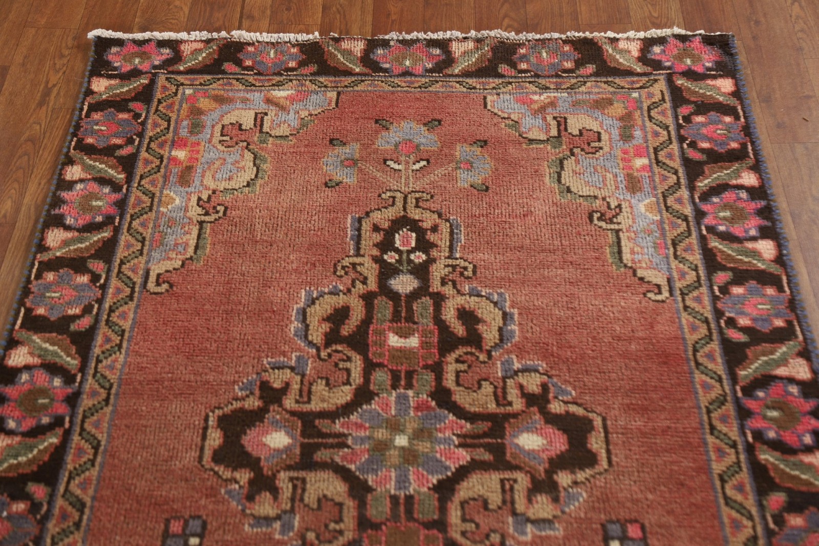 Geometric 13 ft Runner Rug 3×13 Wool Handmade Traditional Hallway Carpet