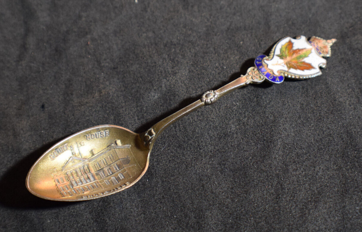 Brockville Court House Canada Enamel & Sterling Souvenir Spoon – Roden Brothers