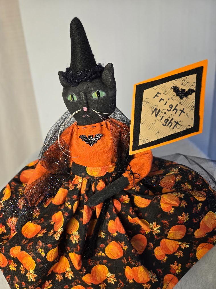 Halloween witch, handmade, collectible, primitive style, Dumplinragamuffin