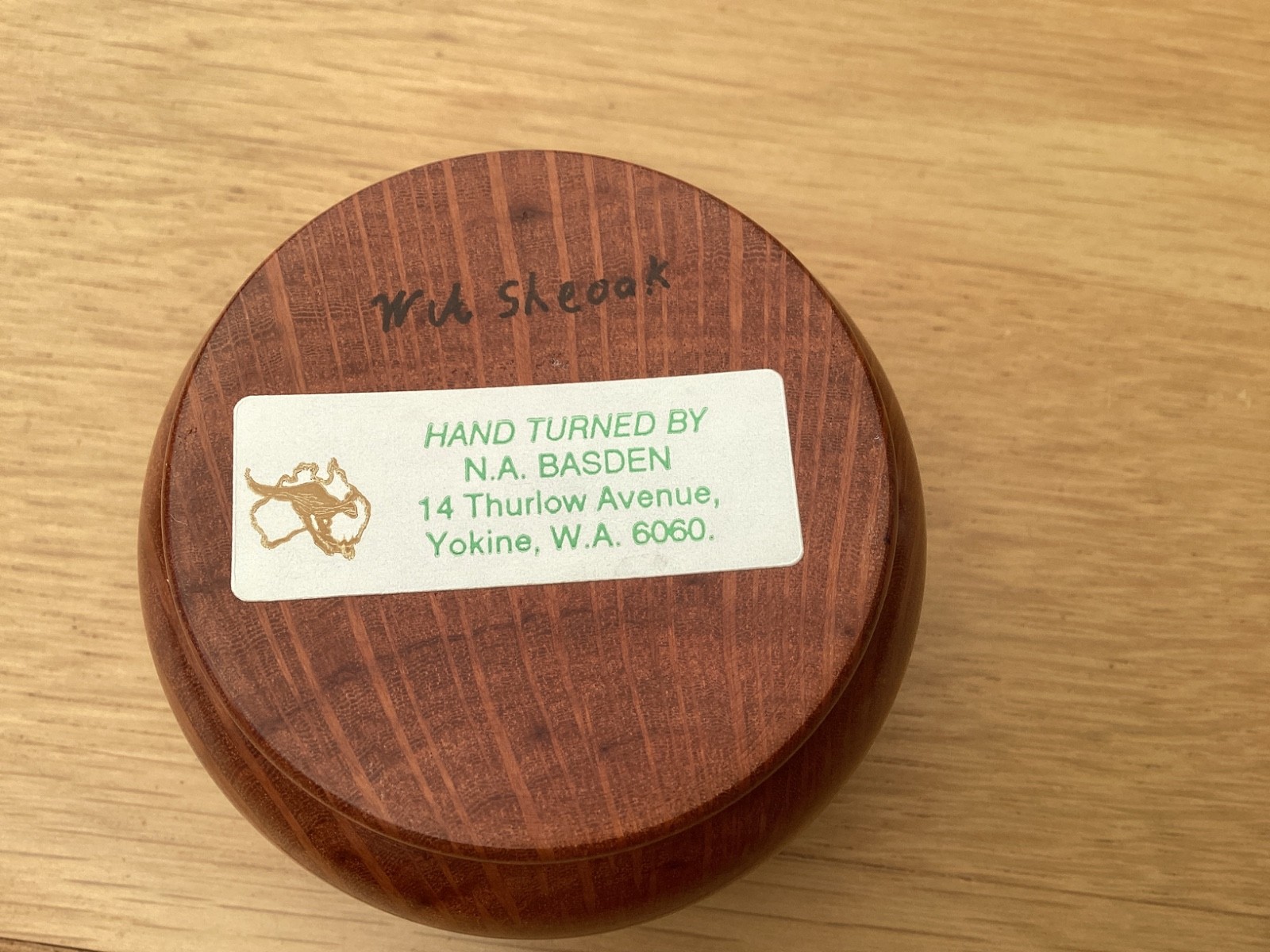Small Handturned Pot from Australia using Sheook wood By N.A Basden #B24