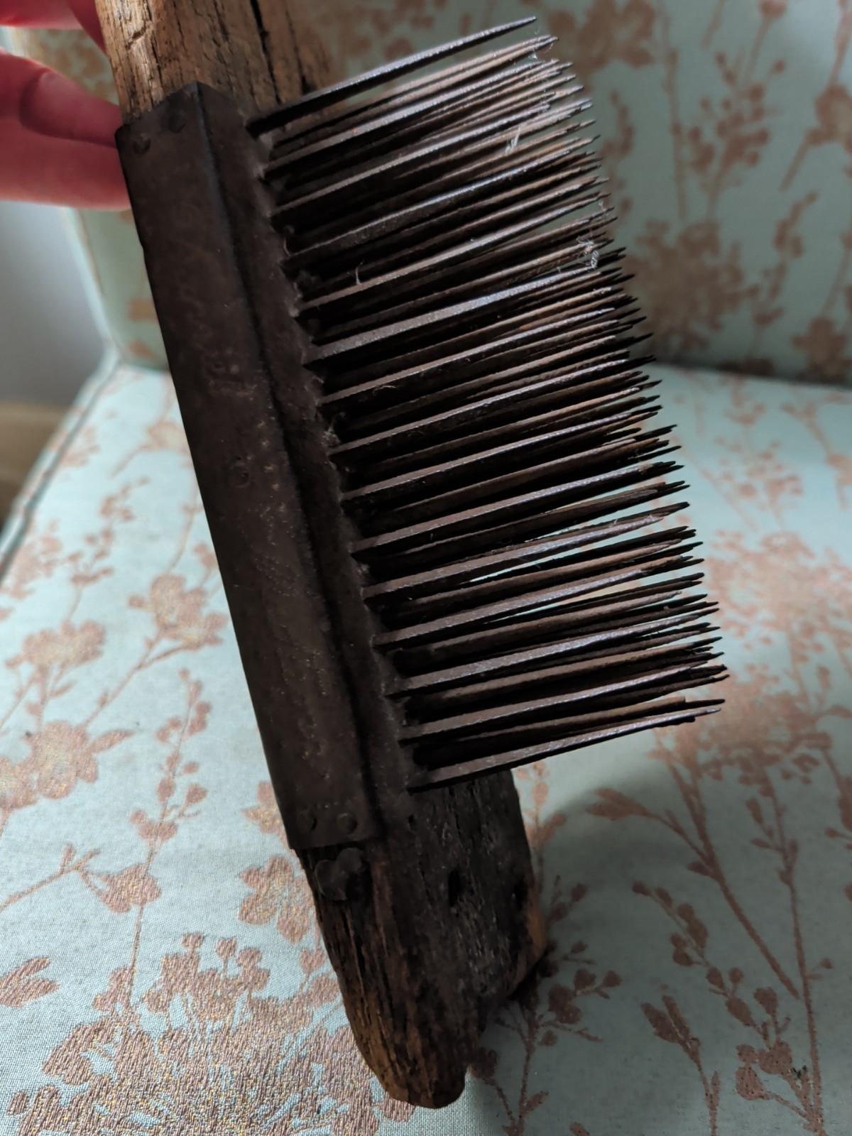 Flax Hetchel Hand Made Antique Primitive Farm Tool Hatchel Comb 1845