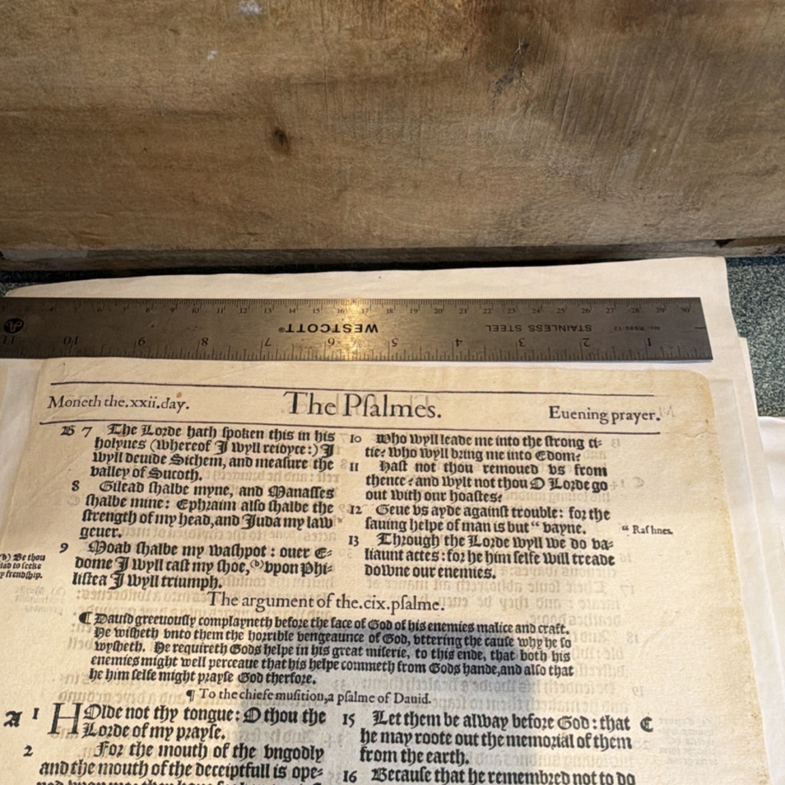 King James 1613 Psalter Original Handwritten Manuscript Bible Leaf w/ Certifica…