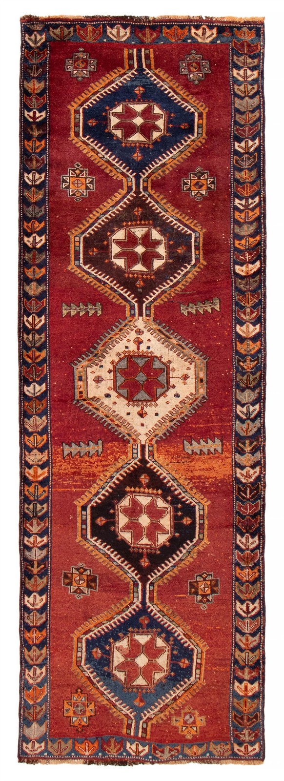 3’8″ x 11’5″ Vintage Hand-knotted Runner Rug Traditional Oriental Wool Carpet