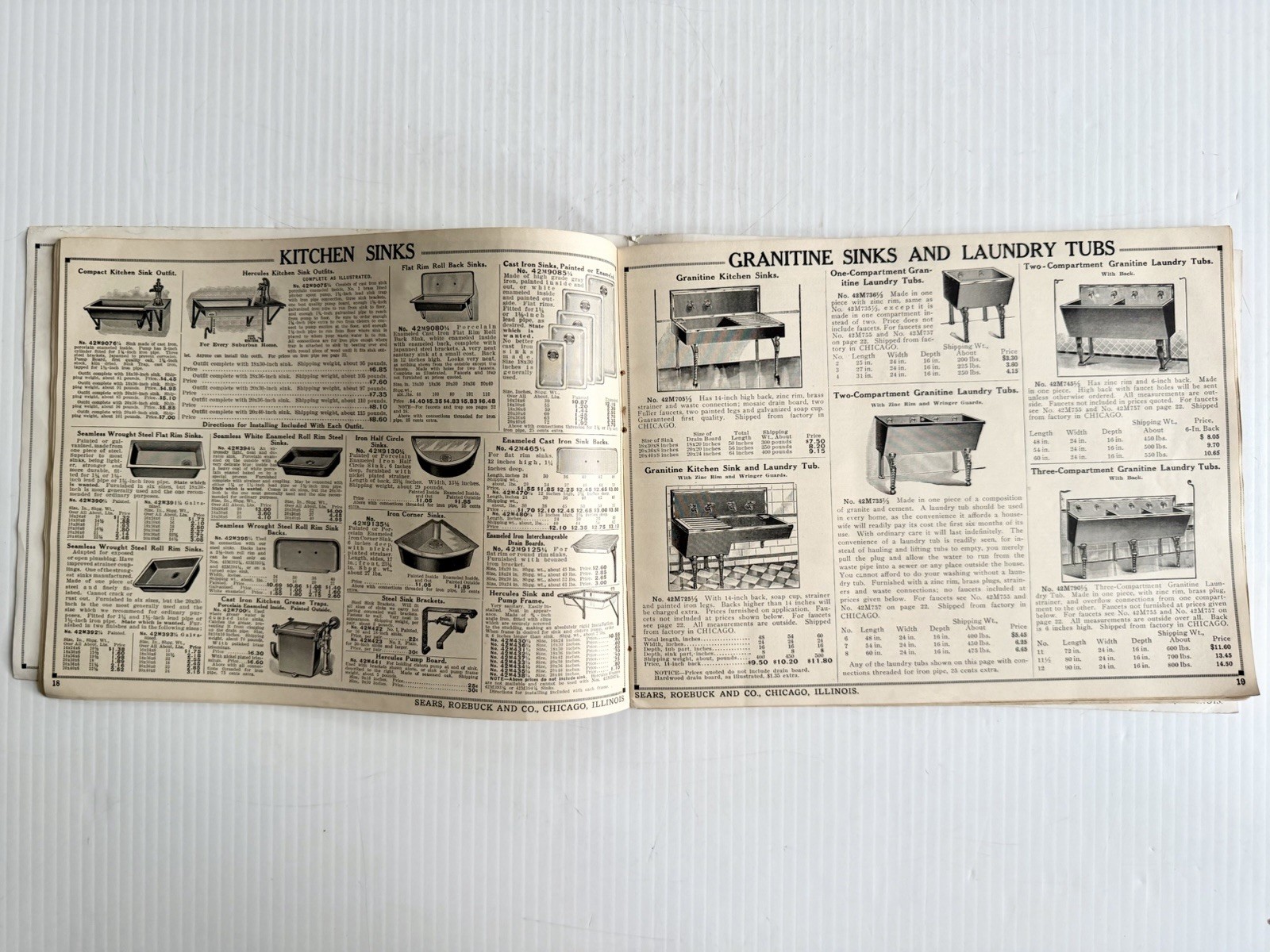 Antique Sears, Roebuck & Co. Chicago Modern Plumbing Catalog