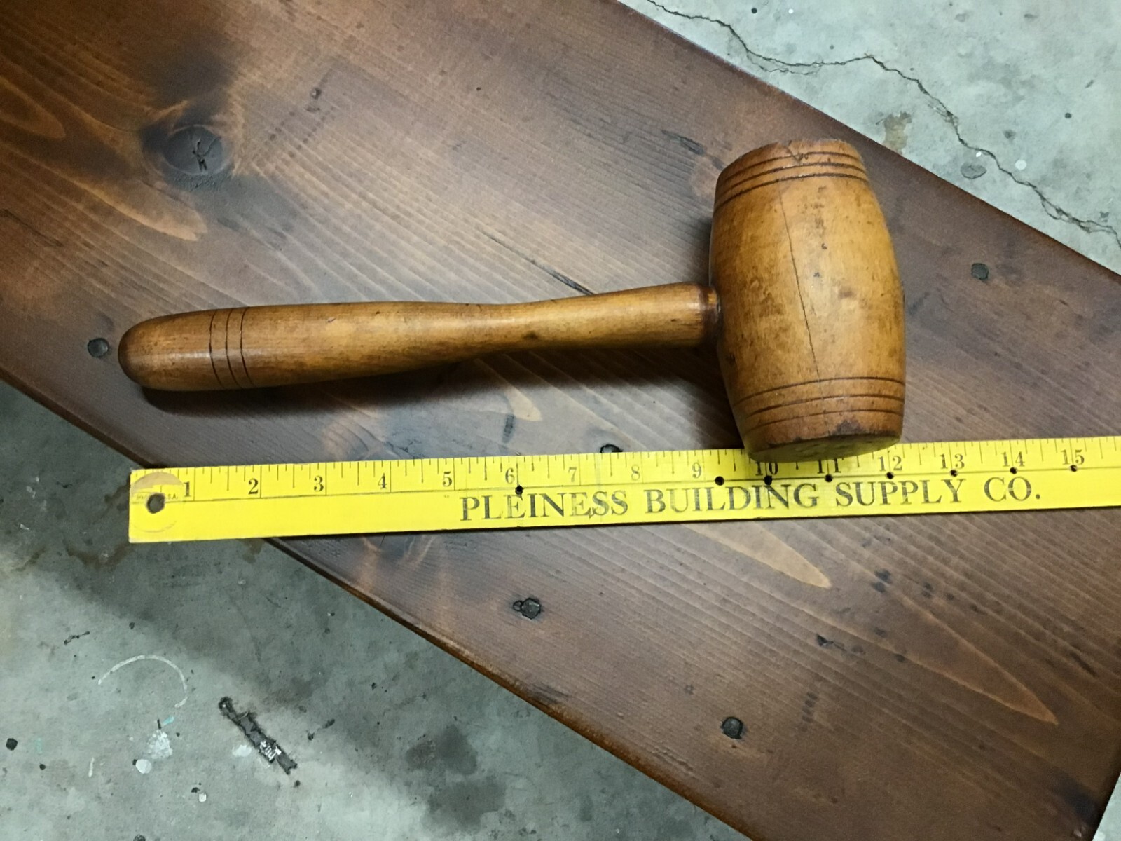 Vintage Mallet Chestnut Turned Treenware Kitchen Woodshop Primitive