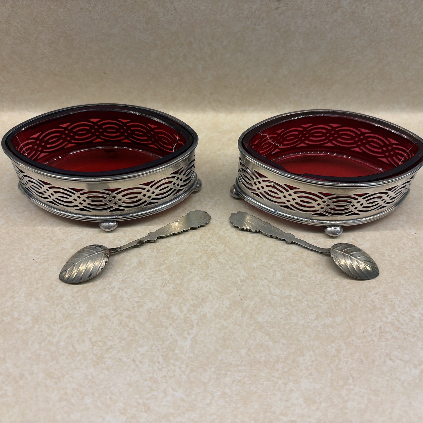 victorian salt cellars antique silver