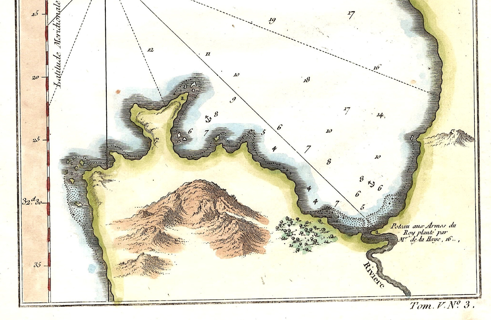 ST. HELENA BAY SOUTH AFRICA “Carte de la baye de Sainte Helene” 1740-60 Bellin