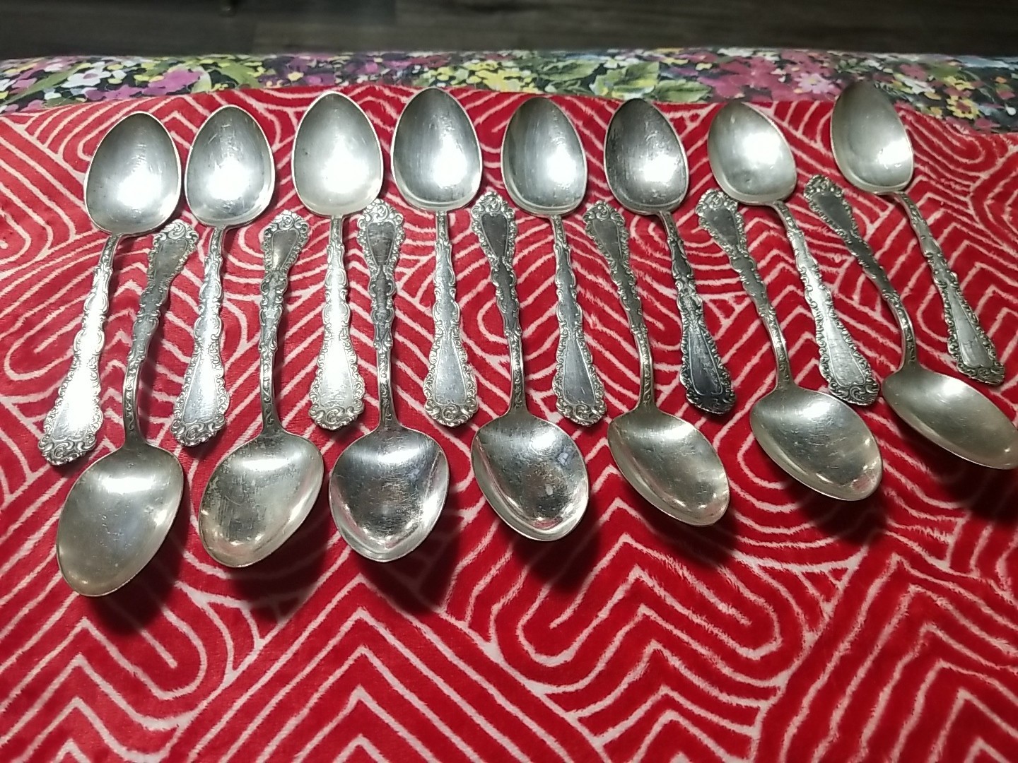 Antique 1901 Simeon L & Wm Rogers Co. Silver Plated Nickel Spoons 8″, Rated A1