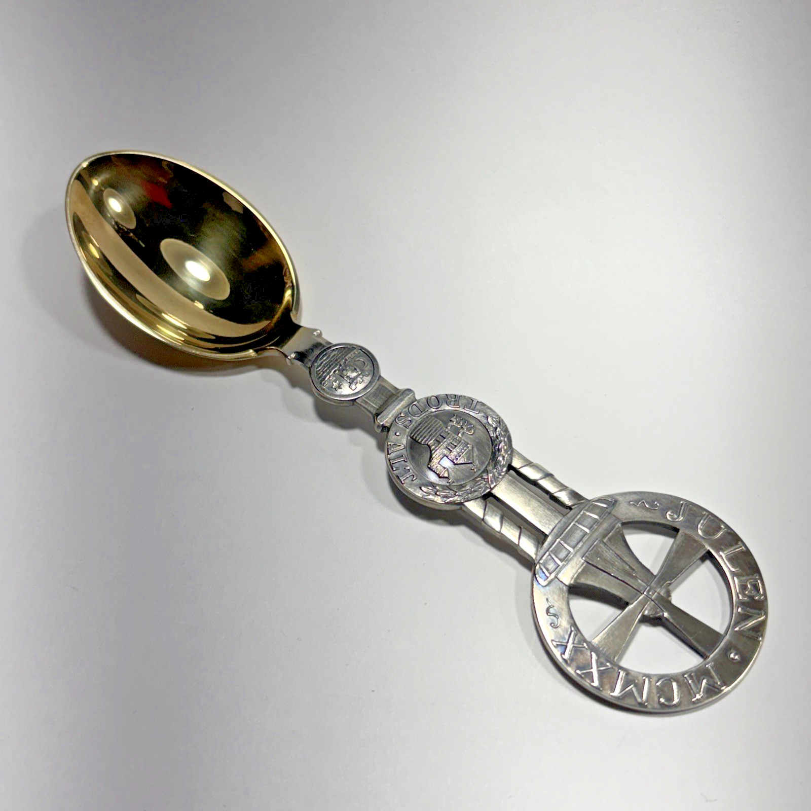 1920 A. MICHELSEN DENMARK GILDED CHRISTMAS SPOON – BEST OFFER