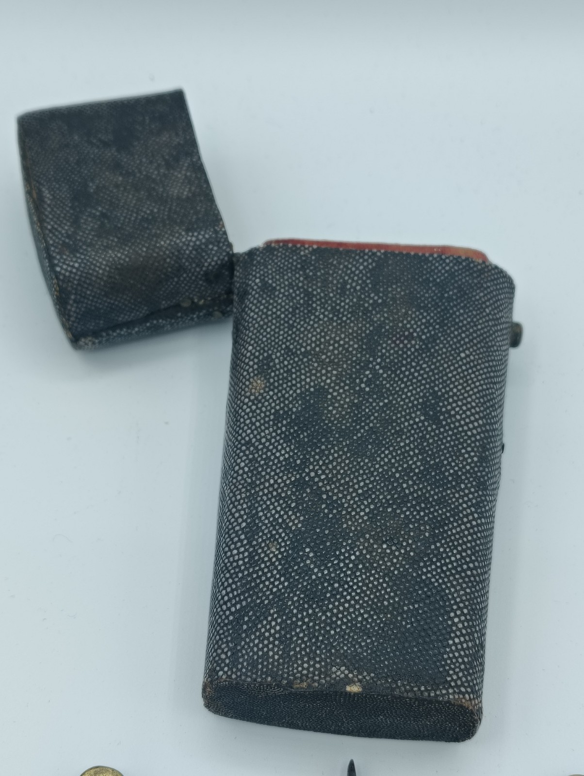 Late 1700s Sailor Cartographer map maker tools in Shagreen Shark skin case etui