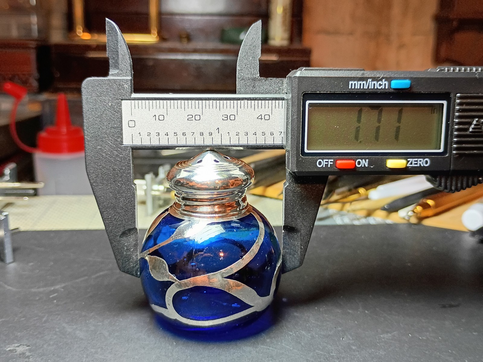 Tiffany Sterling Silver Cobalt Blue Glass Salt Shaker