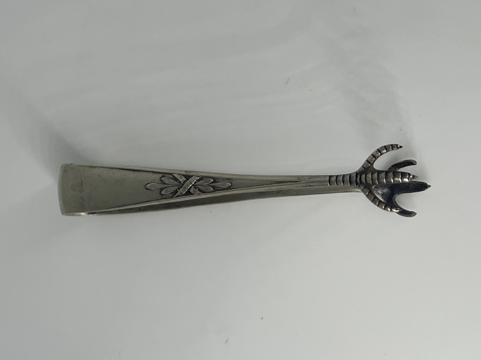 Victorian Art Nouveau Alpacca Silver Sugar Tongs Vintage Tea Ice Cube Talons