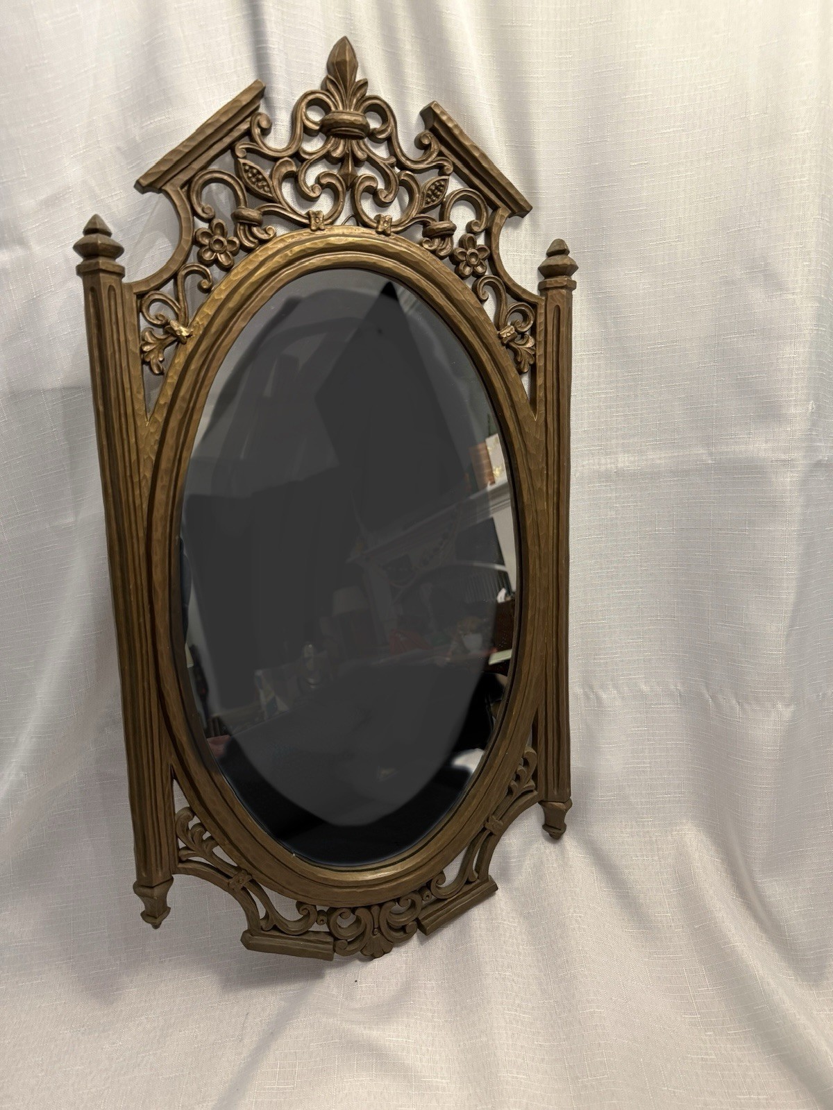 Vtg MCM Syroco 5112 Ornate Floral Wall Mirror Hollywood Regency 1965