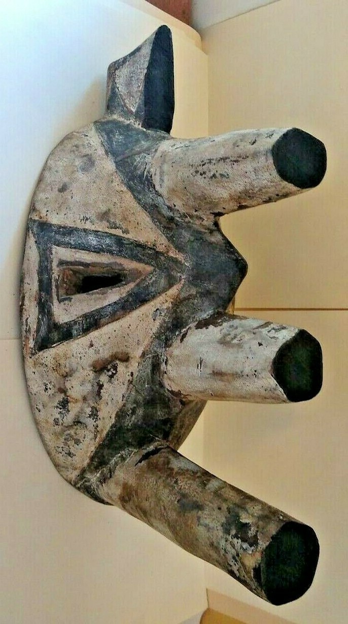 Antique African Igbo Tribe Polychrome Helmet/Mask – Nigeria -Early 20th Century