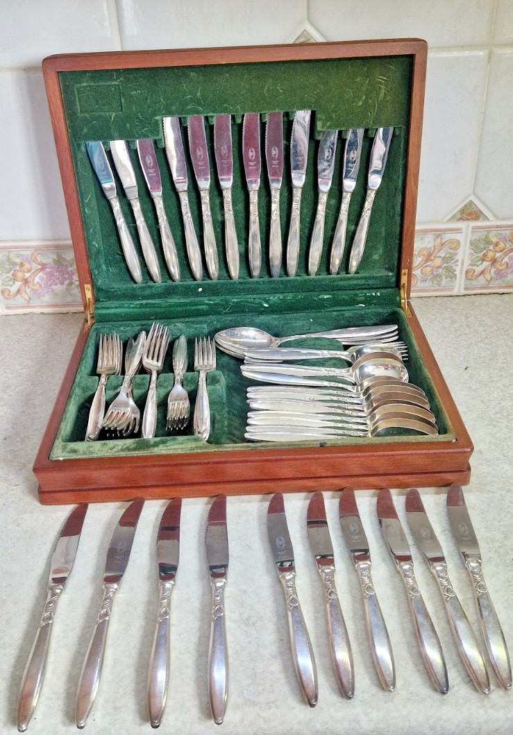 RARE VINTAGE SHEFFIELD SILVER PLATED A1 BALLERINA SWIRL CANTEEN OF CUTLERY 60PCS