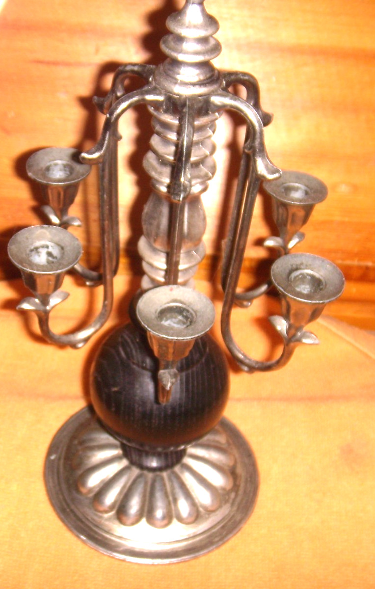 Vintage Silver Plate 6 Arm Candelabra Ornate Scroll Centerpiece Victorian Style