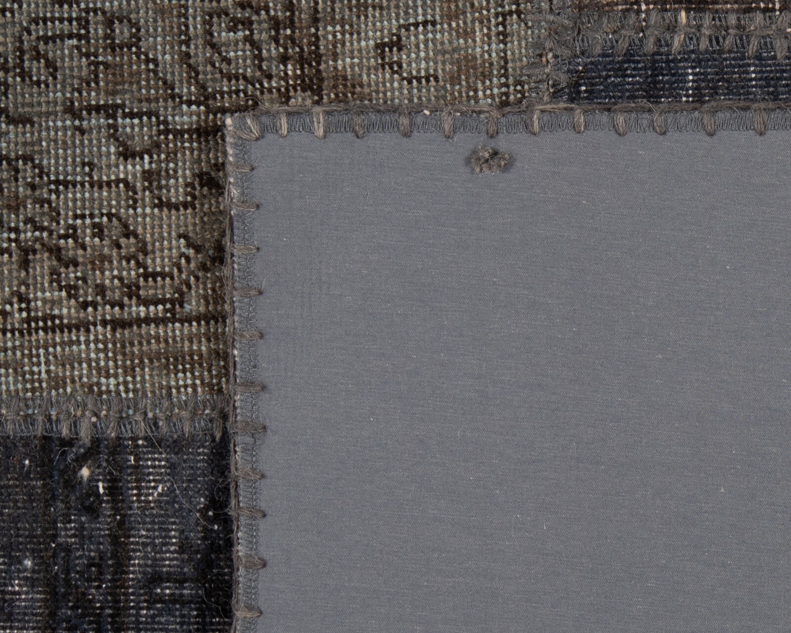 Patchwork 215×156 cm Hand Knotted Oriental Rug Vintage Carpet Blue