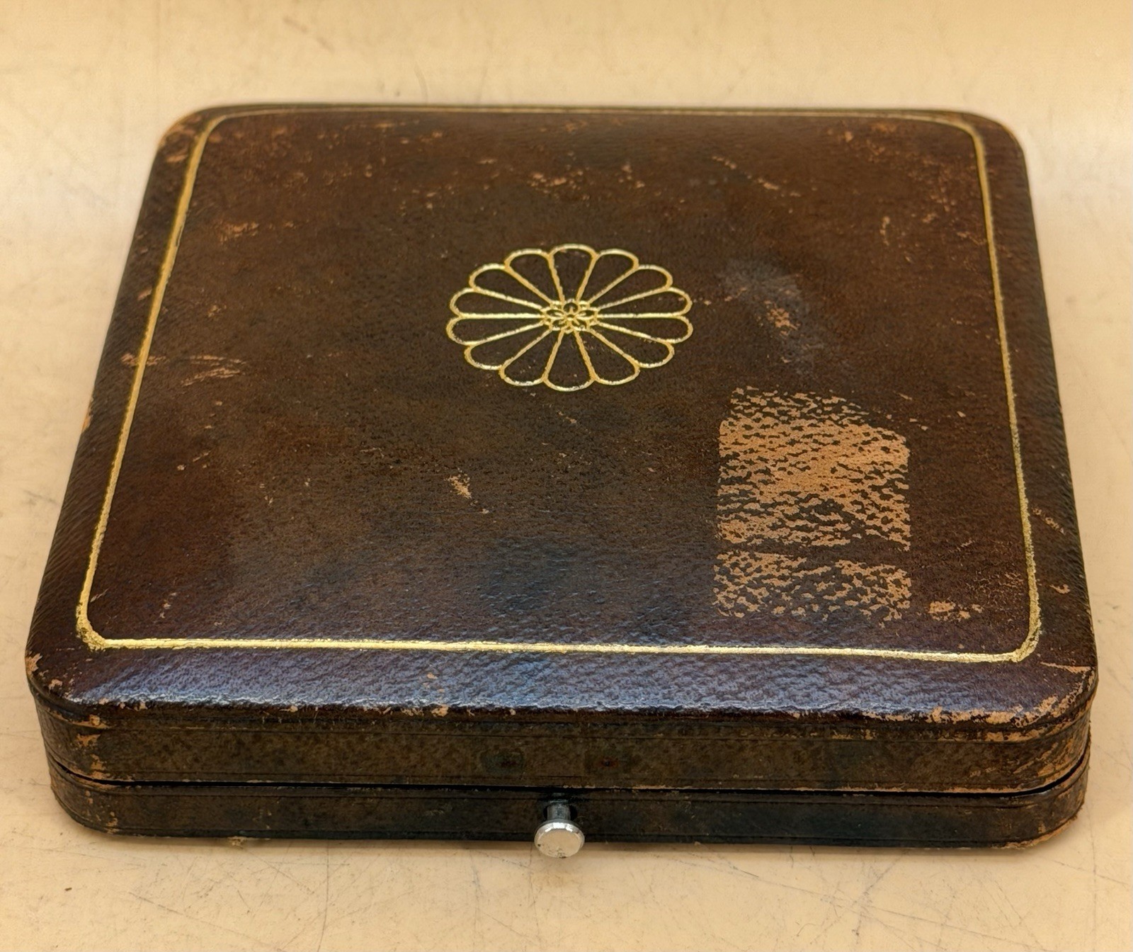 Japanese Taisho Imperial Pure Silver Cigarette Case 24K Gold Mon Miyamoto Shoko