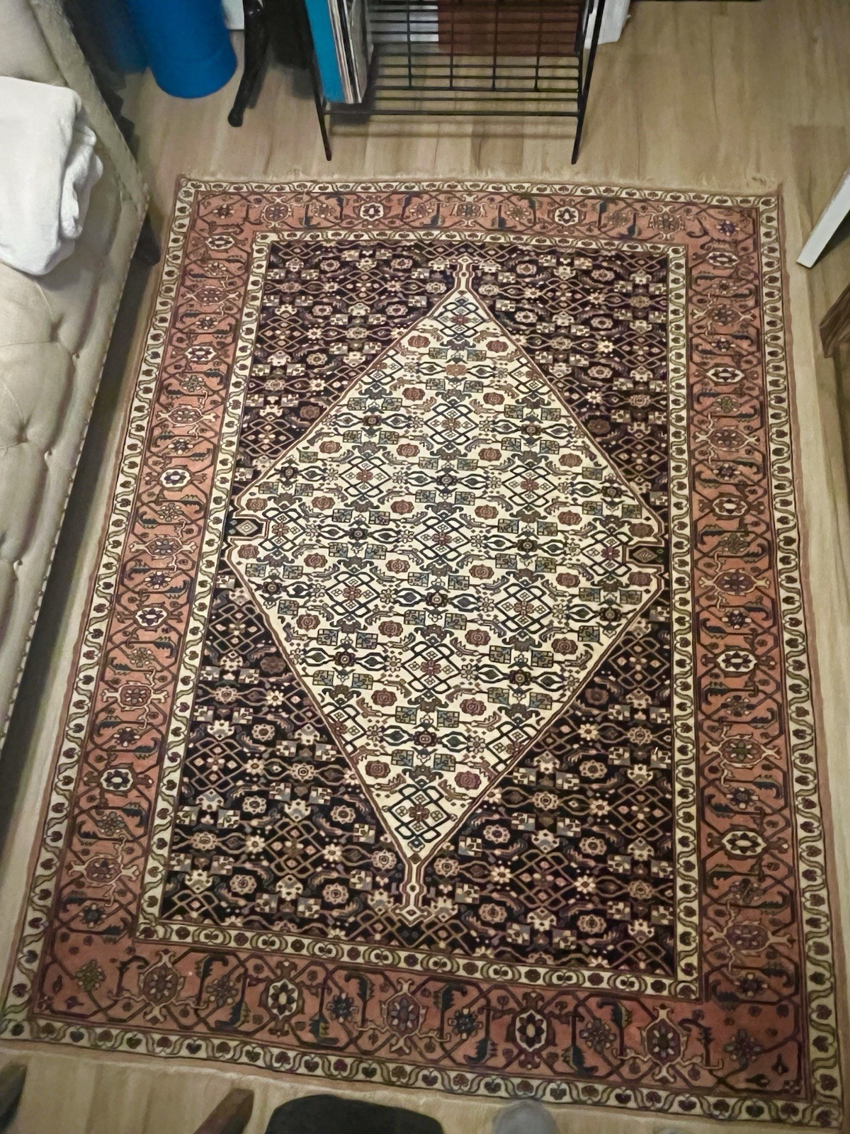 Bijar Style Tribal Senneh hand-knotted Area Rug Diamond Medallion 6×4.5′
