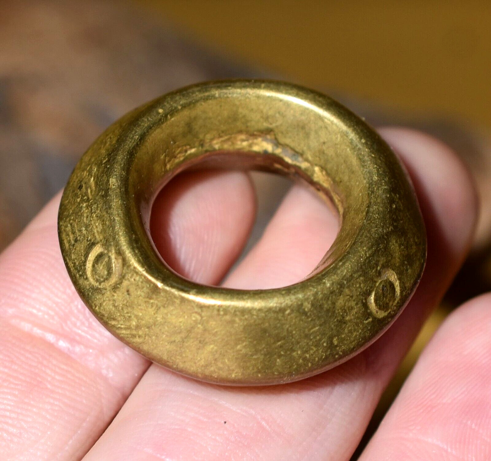 Antique Ethiopian Handmade Ethnic Brass Tribal Ring Ethiopia, Africa – Size 3.75