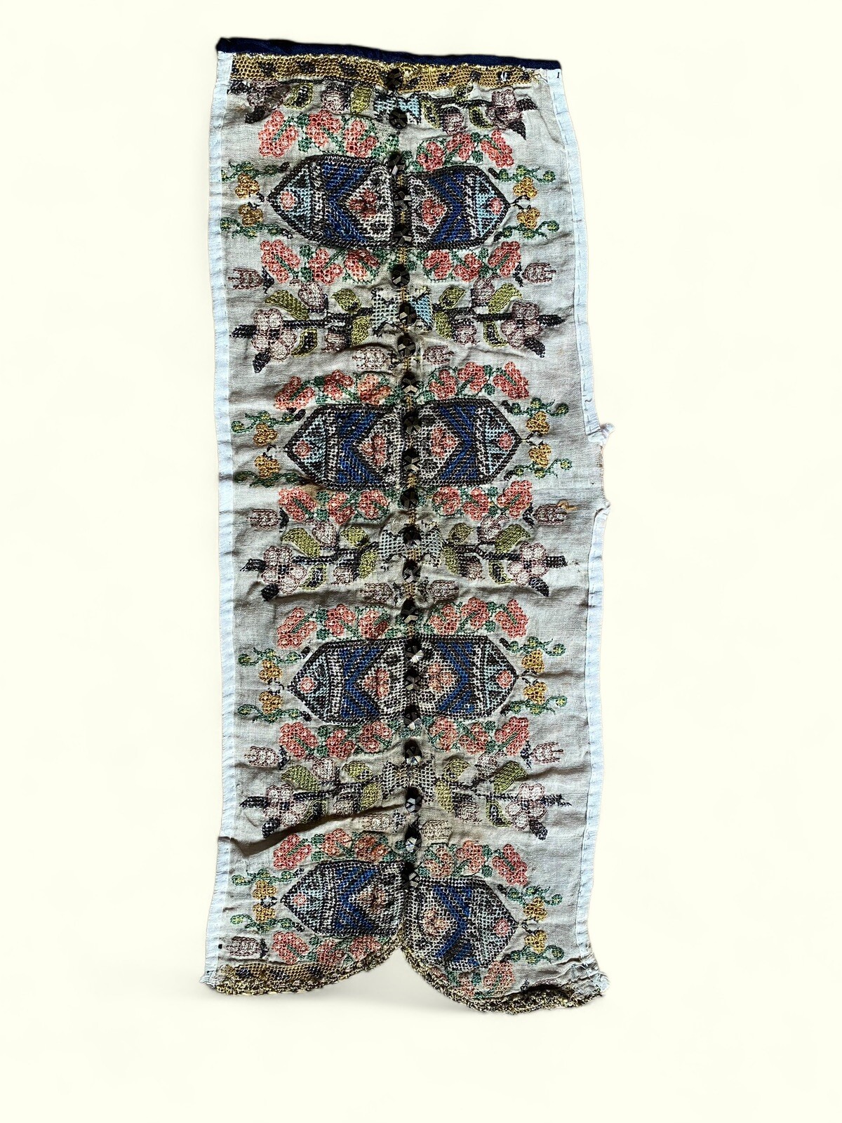 Antique Ottoman Turkish Embroidered Panel