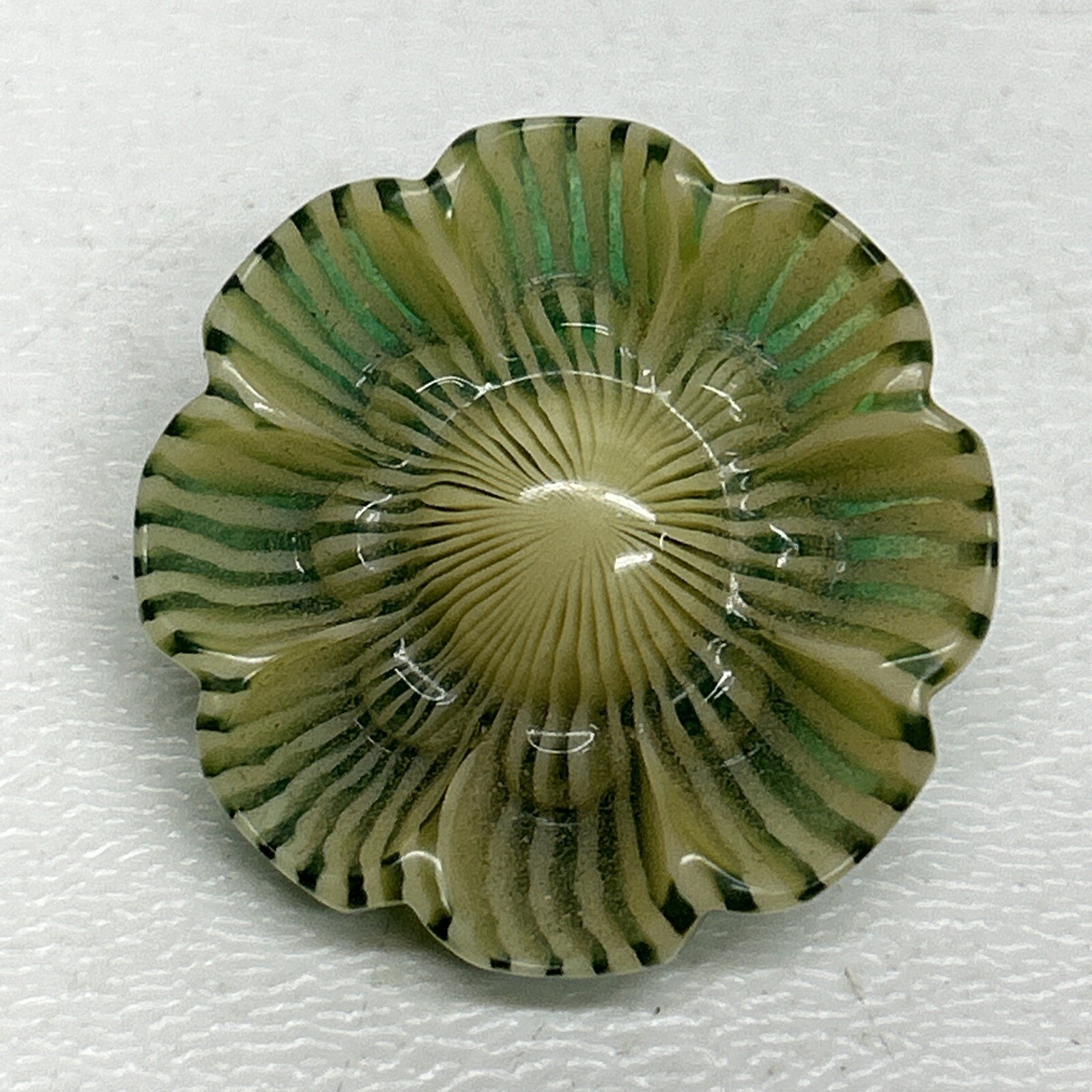 Vintage Sewing Button Radial Symmetry Flower Plastic Celluloid