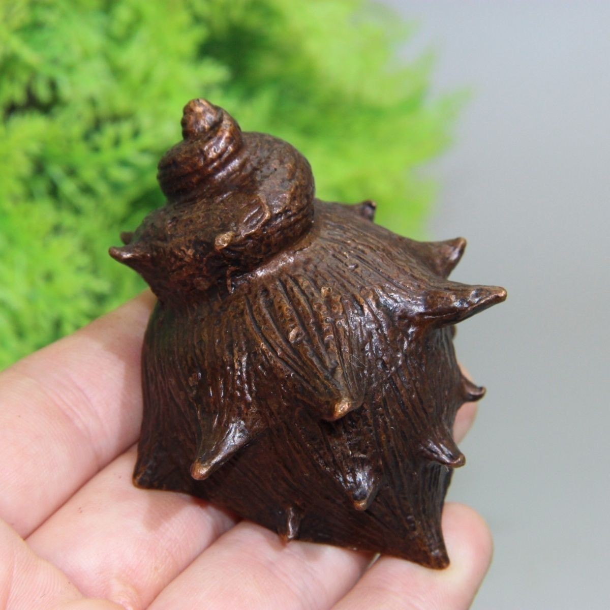 Vintage Conch Shell Tea Pet Ornament Creative Antique Copper Desk Decoration