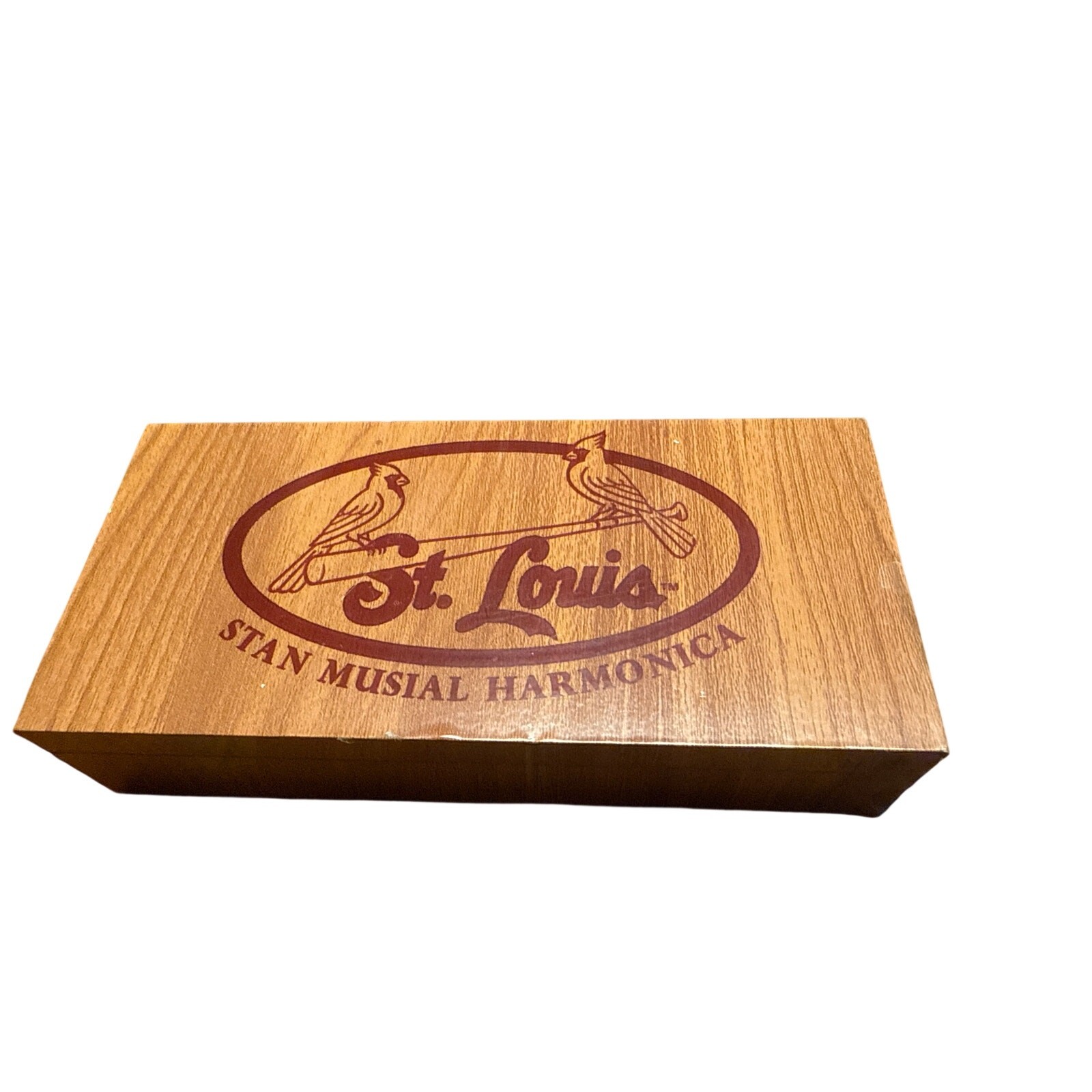 St. Louis Cardinals Stan Antique Harmonica Wooden Box Vintage